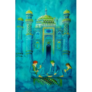 S. A. Noory, Tomb of Sachal Sarmast, 23 x 36 Inch, Water color on Paper, Figurative Painting, AC-SAN-083